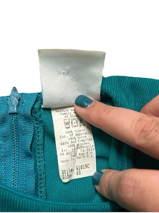 Vintage The Children’s Hour Turquoise Corduroy Long Sleeve Dress Size 6X - Picture 6 of 6